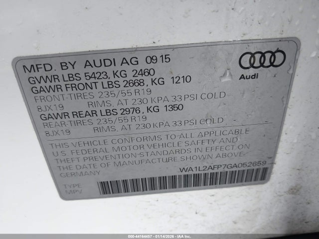 2016 AUDI Q5 WA1L2AFP7GA052659 Photo 8