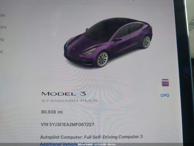Продаж на аукціоні авто 2021 Tesla Model 3 Standard Range Plus Rear-wheel Drive, vin: 5YJ3E1EA2MF067227, номер лоту: 44164459