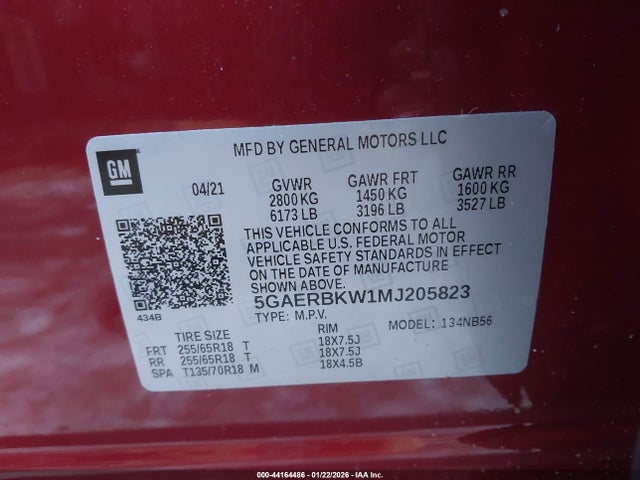 Продажа на аукционе авто 2021 Buick Enclave Fwd Essence, vin: 5GAERBKW1MJ205823, номер лота: 44164486