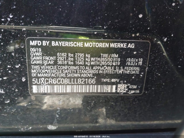 Aukcja sprzedaży 2020 Bmw X5 Xdrive40i, vin: 5UXCR6C08LLL82166, numer aukcji: 44164518