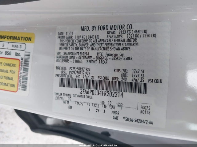 2015 FORD FUSION HYBRID 3FA6P0LU4FR202214 Photo 8