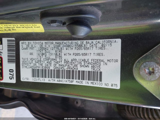 Toyota Tacoma Base V6 2015 3TMLU4ENXFM183099 Image 9