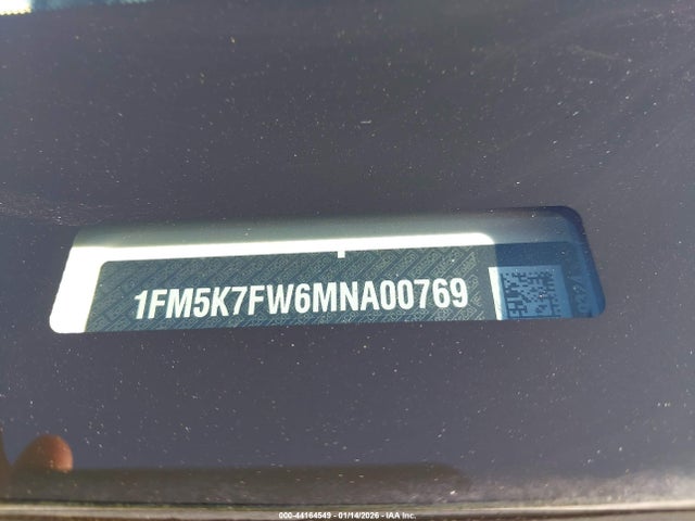 1FM5K7FW6MNA00769 Ford Explorer Limited