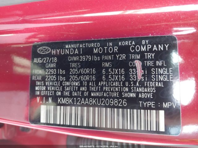 2019 HYUNDAI KONA KM8K12AA8KU209826 Photo 8