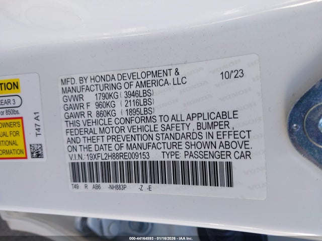 19XFL2H88RE009153 Honda Civic Sport