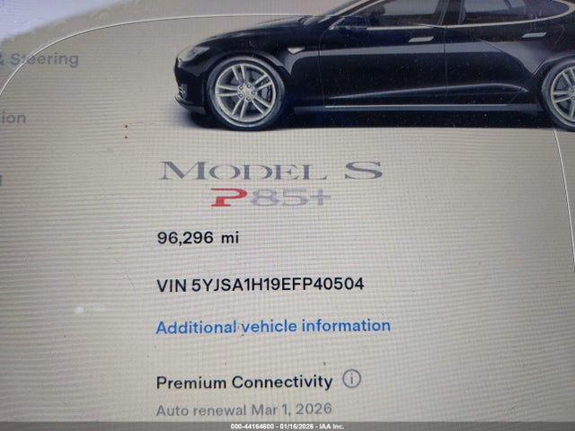Tesla Model S P85 2014 5YJSA1H19EFP40504 Image 14