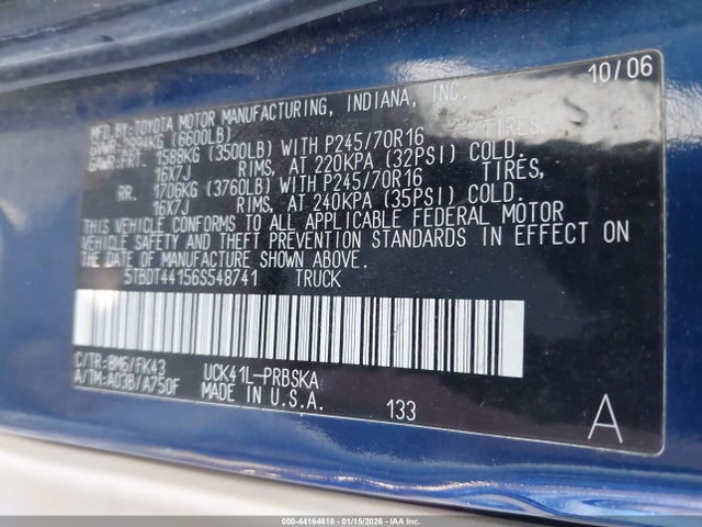 2006 TOYOTA TUNDRA 5TBDT44156S548741 Photo 8