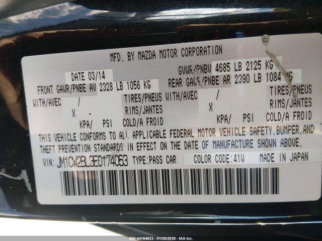JM1CW2BL3E0174053 Mazda Mazda5 Sport