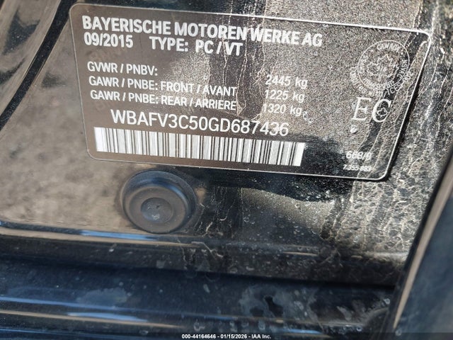 44164646 :رقم المزاد ، WBAFV3C50GD687436 vin ، 2016 Bmw 535d Xdrive مزاد بيع