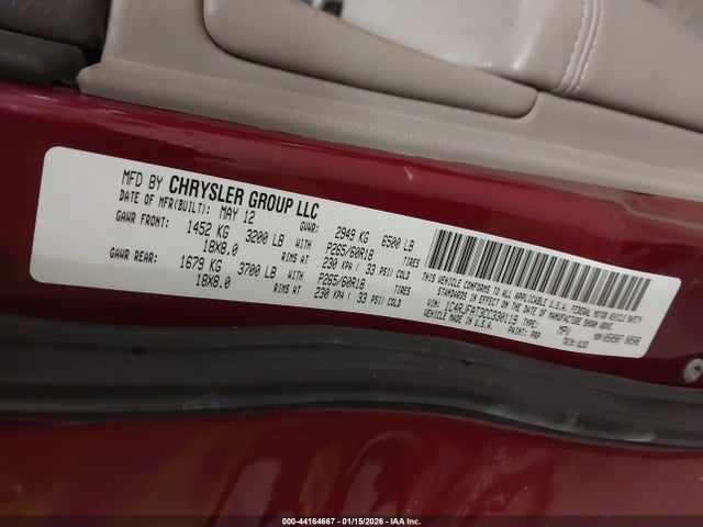 Aukcja sprzedaży 2012 Jeep Grand Cherokee Laredo, vin: 1C4RJFAT3CC330119, numer aukcji: 44164667