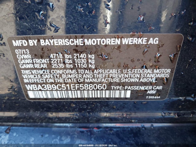 BMW 335i Xdrive 2014 WBA3B9C51EF588060 Image 9