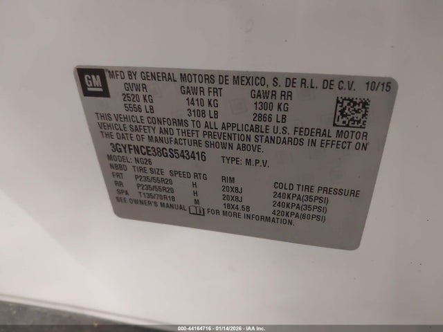 2016 CADILLAC SRX 3GYFNCE38GS543416 Photo 8