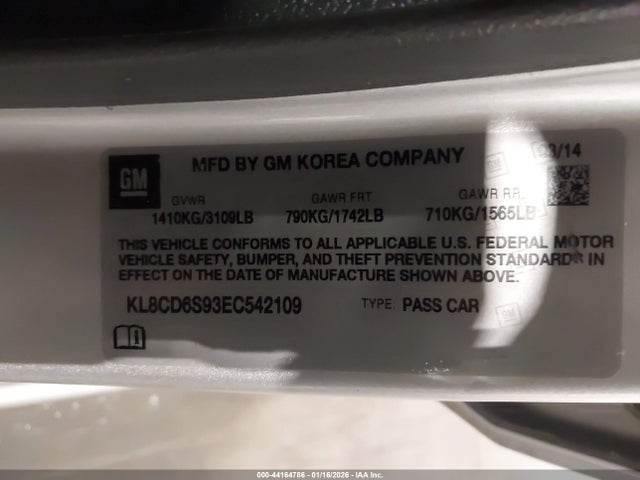 Chevrolet Spark 1lt Auto 2014 KL8CD6S93EC542109 Image 9