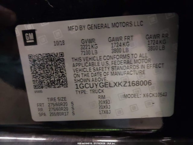 1GCUYGELXKZ168006 Chevrolet Silverado 1500 Ltz