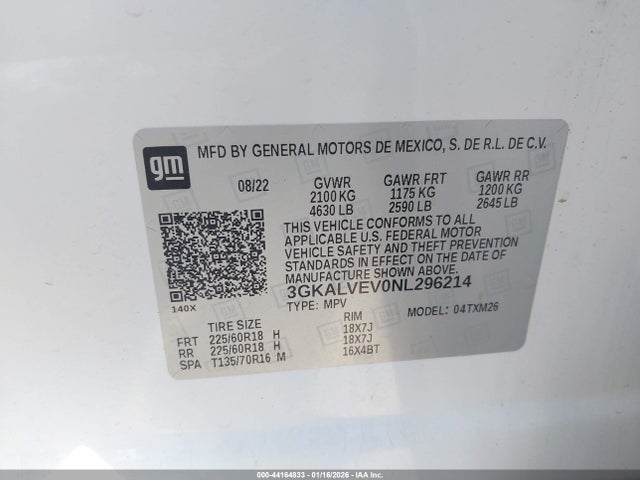 3GKALVEV0NL296214 GMC Terrain Awd Slt