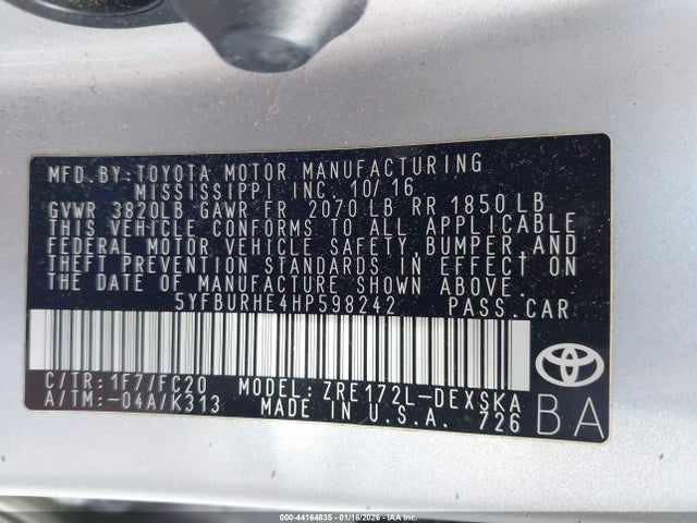 Toyota Corolla Se Special Edition 2017 5YFBURHE4HP598242 Image 9