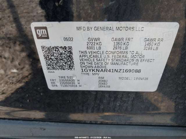 2022 CADILLAC XT5 1GYKNAR41NZ169088 Photo 8