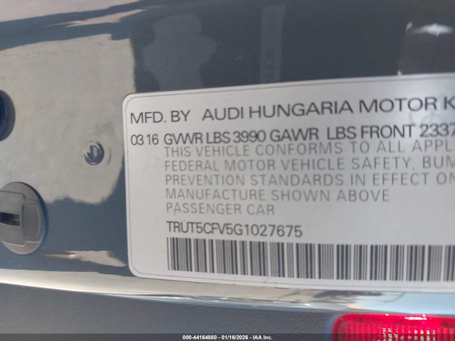 2016 AUDI TT TRUT5CFV5G1027675 Photo 8