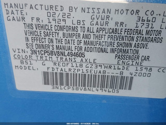 2022 NISSAN KICKS 3N1CP5BV8NL494605 Photo 8