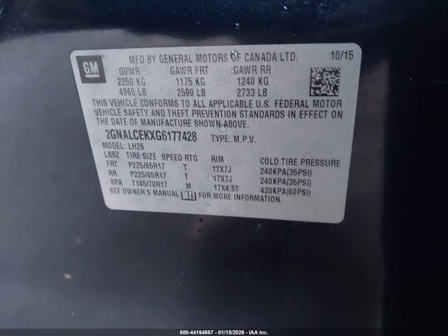 2GNALCEKXG6177428 Chevrolet EQUINOX LT