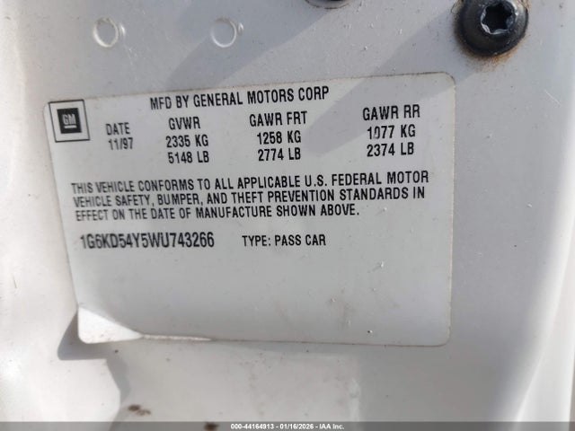 1998 CADILLAC DEVILLE 1G6KD54Y5WU743266 Photo 8