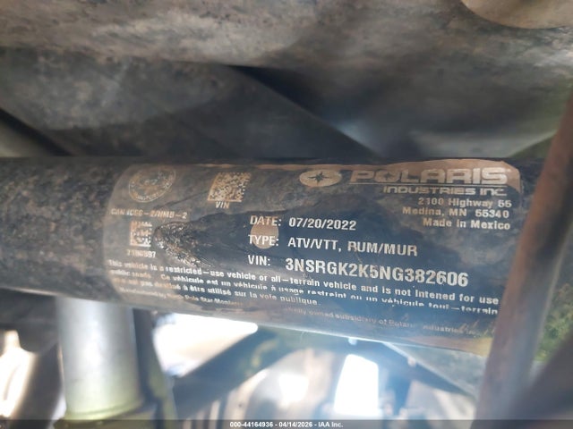 2022 POLARIS RZR 3NSRGK2K5NG382606 Photo 9