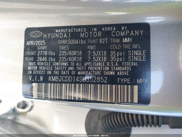 KM8JCDD14SU352852 Hyundai Tucson Hybrid Sel Convenience