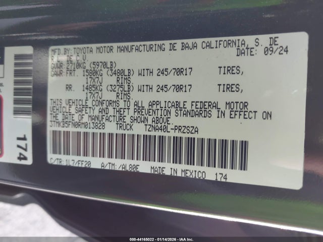 3TMKB5FN0RM013828 Toyota Tacoma Sr5