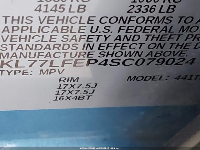 Chevrolet Trax Fwd Ls 2025 KL77LFEP4SC079024 Image 9