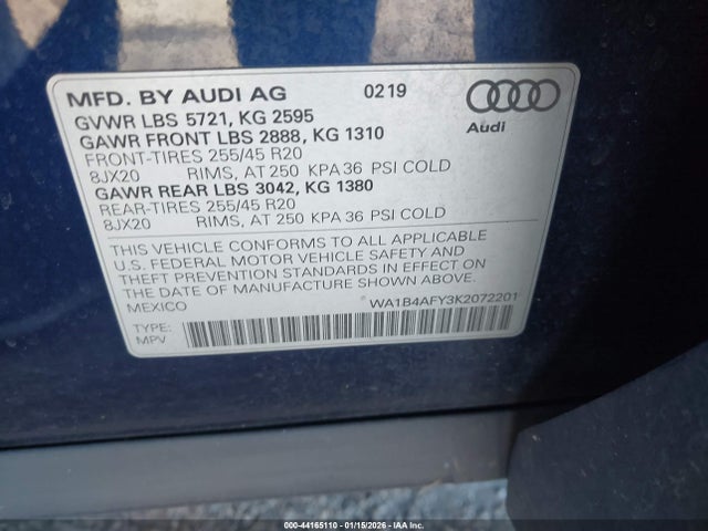 2019 AUDI SQ5 WA1B4AFY3K2072201 Photo 8