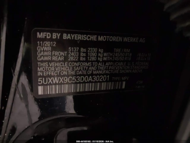 2013 BMW X3 5UXWX9C53D0A30201 Photo 8
