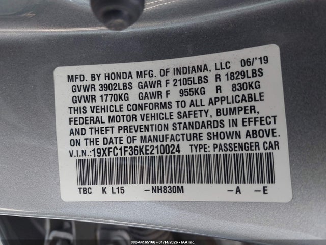 19XFC1F36KE210024 Honda CIVIC EX
