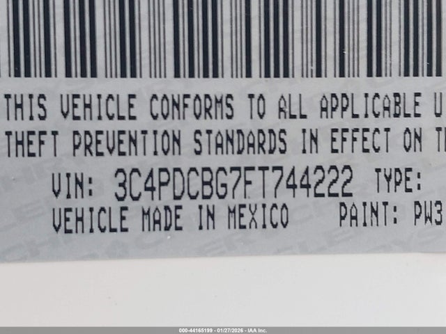 Продаж на аукціоні авто 2015 Dodge Journey Sxt, vin: 3C4PDCBG7FT744222, номер лоту: 44165199