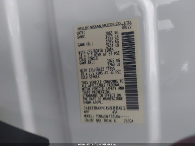 5N1BT3BAXPC688861 Nissan Rogue Sv Fwd