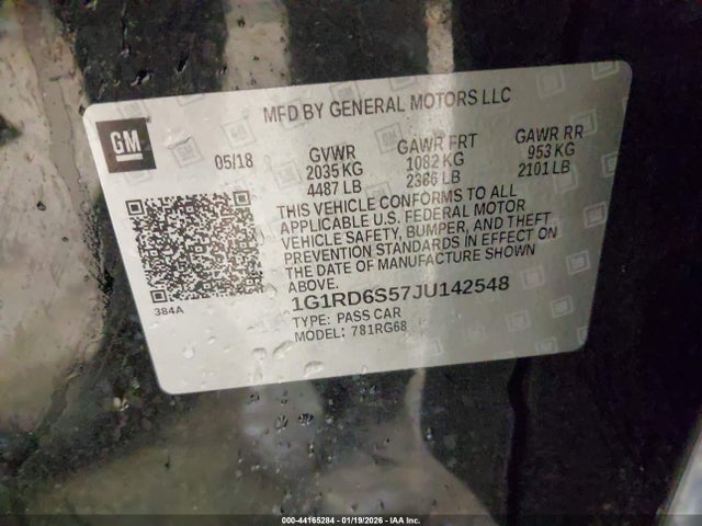 1G1RD6S57JU142548 Chevrolet Volt Premier