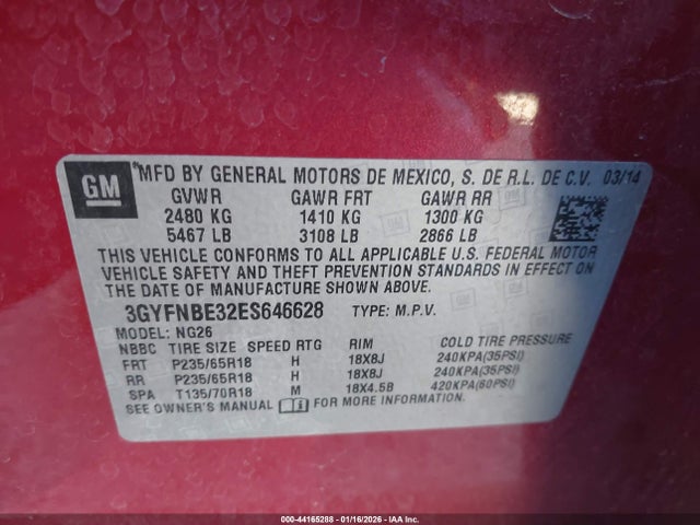 2014 CADILLAC SRX 3GYFNBE32ES646628 Photo 8