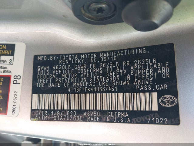 Toyota CAMRY XSE 2017 4T1BF1FK4HU667451 Image 9