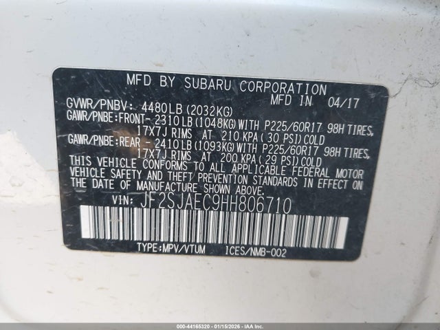Subaru Forester 2.5i Premium 2017 JF2SJAEC9HH806710 Image 9
