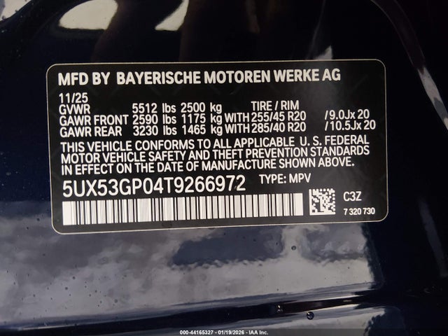 5UX53GP04T9266972 BMW X3 30 Xdrive