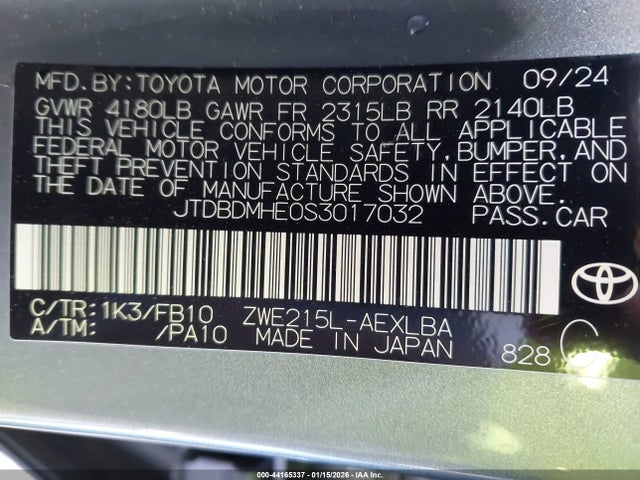 Toyota Corolla Hybrid Le 2025 JTDBDMHE0S3017032 Image 9
