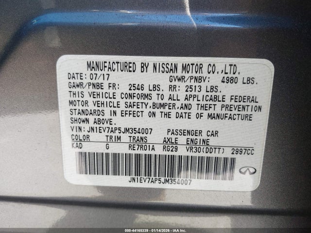 JN1EV7AP5JM354007 Infiniti Q50 3.0t Sport