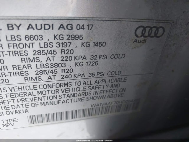 2017 AUDI Q7 WA1VAAF70HD054362 Photo 8