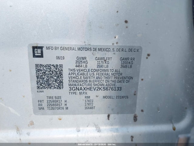 2019 CHEVROLET EQUINOX 3GNAXHEV2KS676133 Photo 8