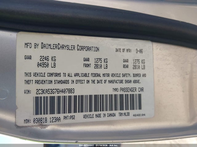 2006 CHRYSLER 300 2C3KA53G76H407883 Photo 8