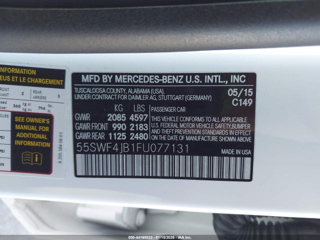 55SWF4JB1FU077131 Mercedes-Benz C 300 Sport