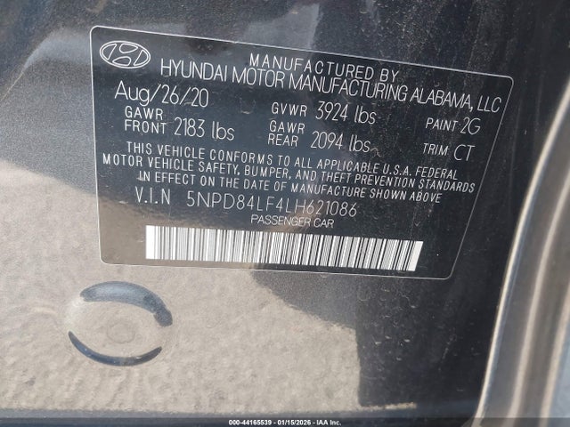 5NPD84LF4LH621086 Hyundai Elantra Value Edition