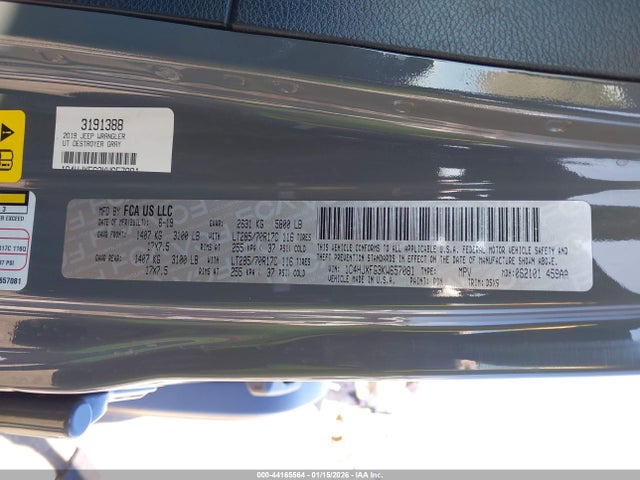 1C4HJXFG3KW657081 Jeep Wrangler Unlimited Rubicon 4x4