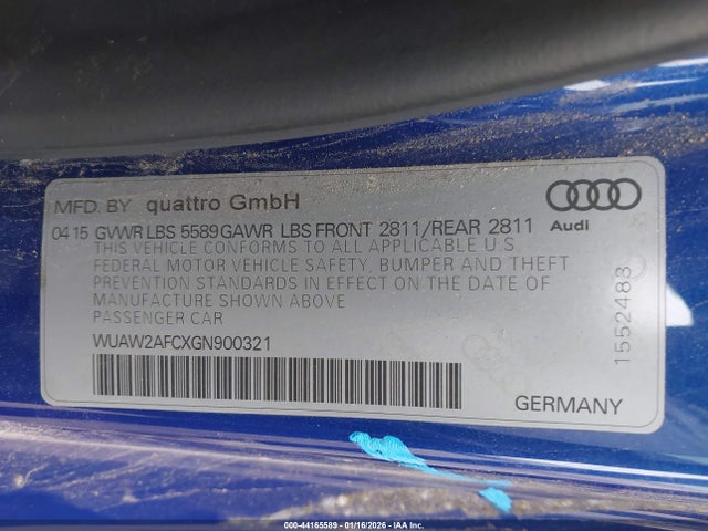 WUAW2AFCXGN900321 Audi Rs 7 4.0t Prestige