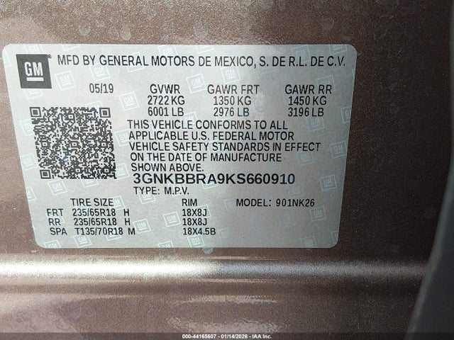 3GNKBBRA9KS660910 Chevrolet Blazer