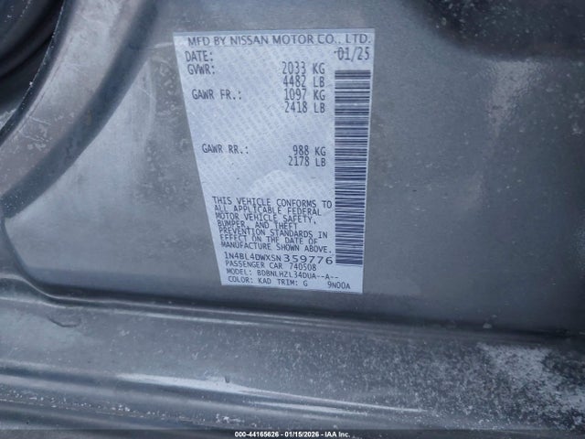 1N4BL4DWXSN359776 Nissan Altima Sv Awd
